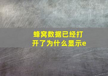 蜂窝数据已经打开了为什么显示e