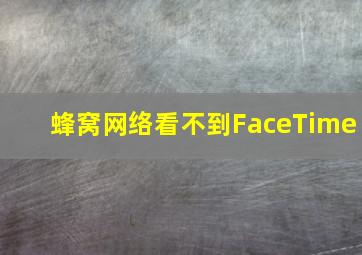 蜂窝网络看不到FaceTime