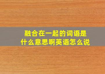 融合在一起的词语是什么意思啊英语怎么说