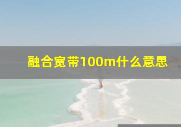 融合宽带100m什么意思