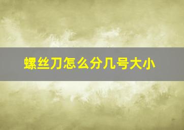 螺丝刀怎么分几号大小