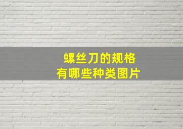 螺丝刀的规格有哪些种类图片