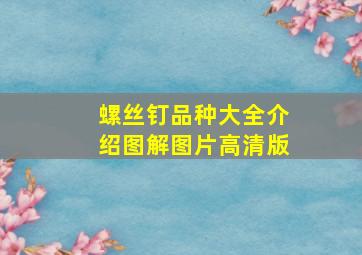 螺丝钉品种大全介绍图解图片高清版