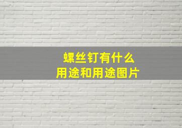 螺丝钉有什么用途和用途图片