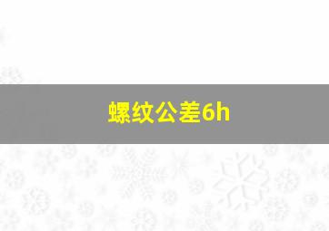 螺纹公差6h