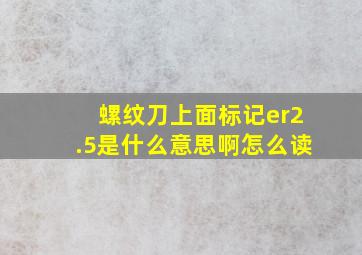 螺纹刀上面标记er2.5是什么意思啊怎么读