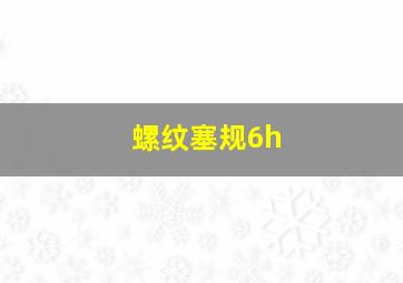 螺纹塞规6h