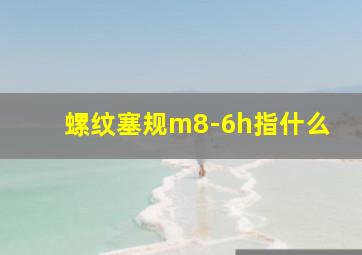 螺纹塞规m8-6h指什么