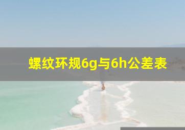 螺纹环规6g与6h公差表