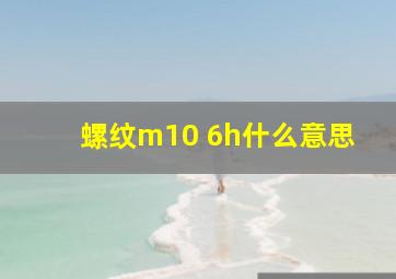 螺纹m10 6h什么意思