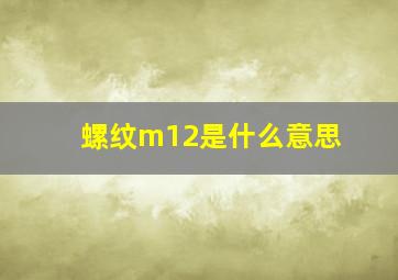 螺纹m12是什么意思