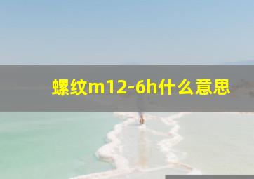 螺纹m12-6h什么意思