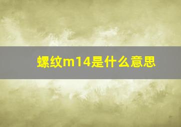 螺纹m14是什么意思