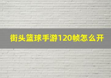 街头篮球手游120帧怎么开