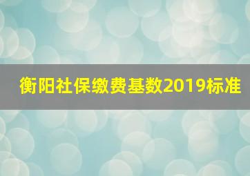 衡阳社保缴费基数2019标准