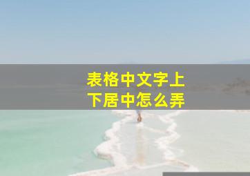 表格中文字上下居中怎么弄