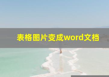 表格图片变成word文档