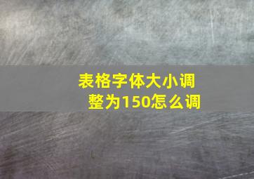 表格字体大小调整为150怎么调