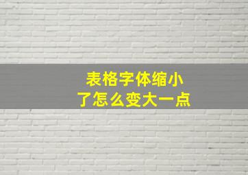 表格字体缩小了怎么变大一点