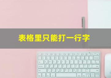 表格里只能打一行字