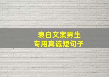 表白文案男生专用真诚短句子