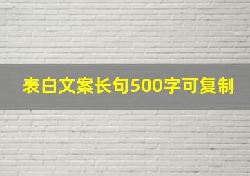 表白文案长句500字可复制