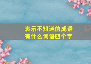 表示不知道的成语有什么词语四个字