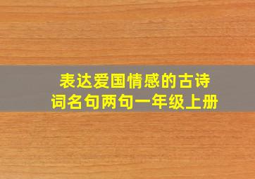 表达爱国情感的古诗词名句两句一年级上册