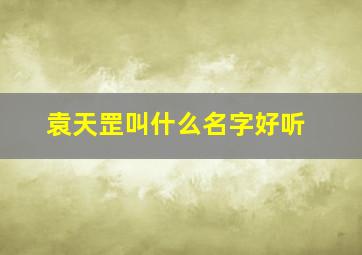 袁天罡叫什么名字好听