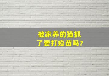 被家养的猫抓了要打疫苗吗?