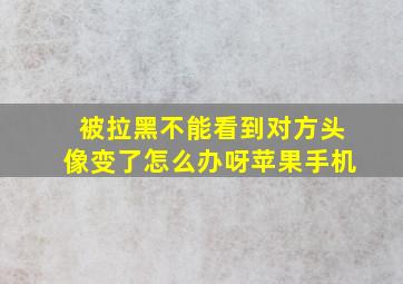 被拉黑不能看到对方头像变了怎么办呀苹果手机