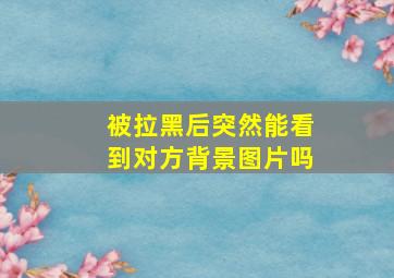 被拉黑后突然能看到对方背景图片吗