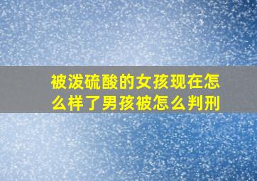 被泼硫酸的女孩现在怎么样了男孩被怎么判刑