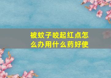 被蚊子咬起红点怎么办用什么药好使