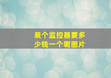 装个监控器要多少钱一个呢图片