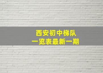 西安初中梯队一览表最新一期