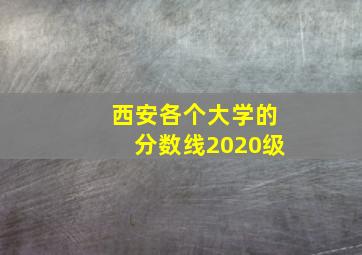 西安各个大学的分数线2020级