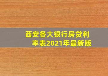 西安各大银行房贷利率表2021年最新版