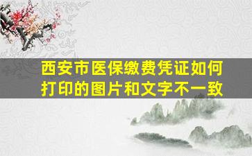 西安市医保缴费凭证如何打印的图片和文字不一致