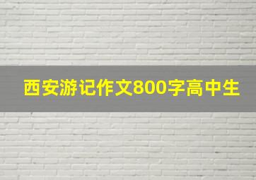 西安游记作文800字高中生