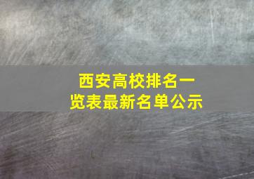 西安高校排名一览表最新名单公示