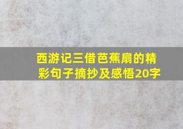 西游记三借芭蕉扇的精彩句子摘抄及感悟20字