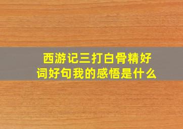 西游记三打白骨精好词好句我的感悟是什么