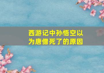 西游记中孙悟空以为唐僧死了的原因