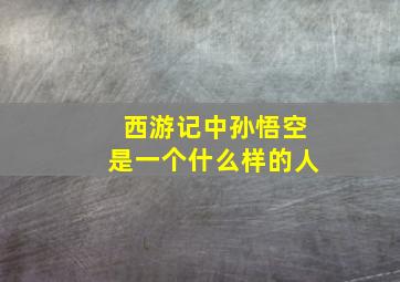 西游记中孙悟空是一个什么样的人