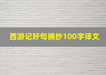 西游记好句摘抄100字译文