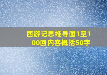 西游记思维导图1至100回内容概括50字