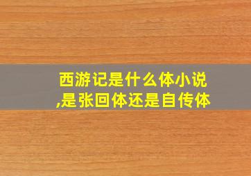 西游记是什么体小说,是张回体还是自传体