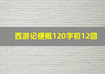 西游记梗概120字初12回