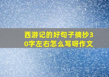 西游记的好句子摘抄30字左右怎么写呀作文